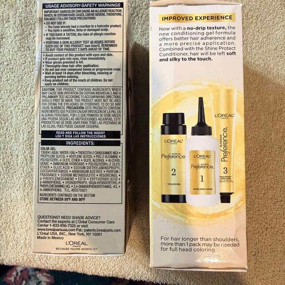 2 BOXES BRAND NEW Loreal Superior Preference Permanent Hair Color 6 Light Brown - Picture 5 of 7